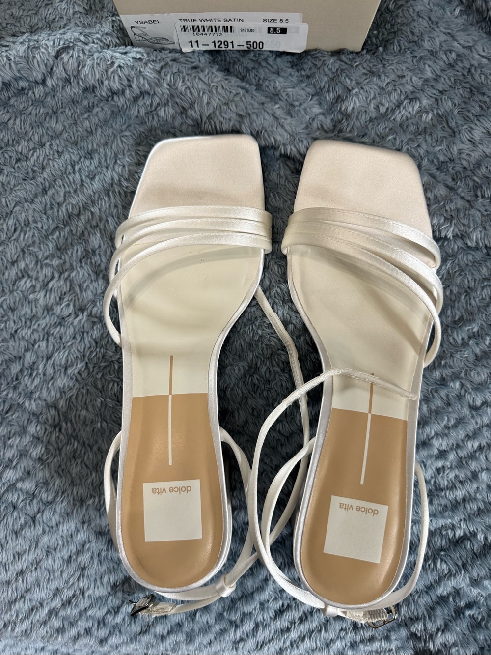 Dolce Vita Ysabel White Satin Heels